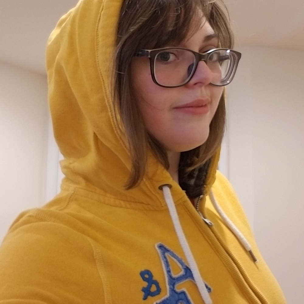 Abercrombie and Fitch yellow zip up hoodie